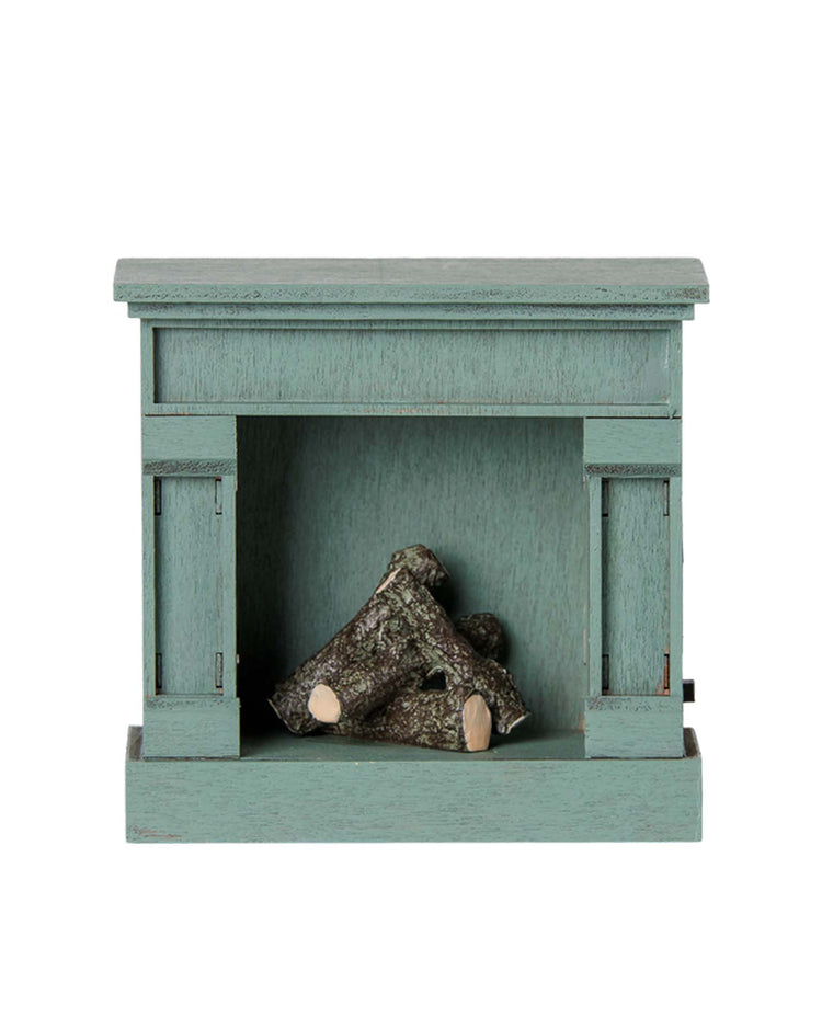 maileg mouse fireplace in blue play Little