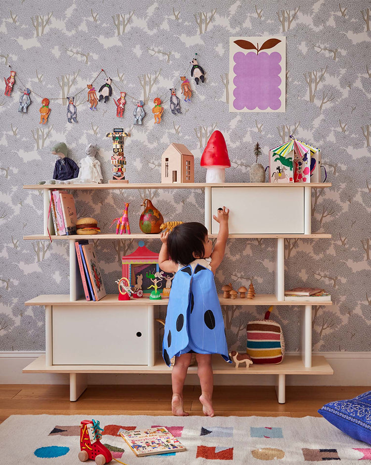 oeuf mini library in birch room Little