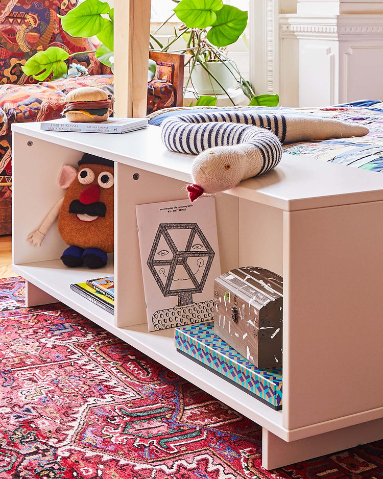 oeuf perch full loft bed shelf storage room Little