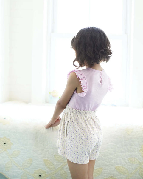 soor ploom smock short in flower press print, soy kids at Little