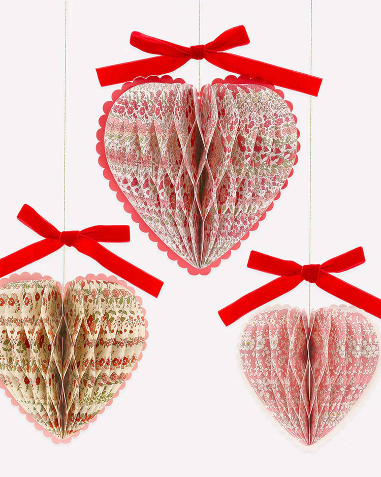 meri meri meri meri x liberty paper honeycomb heart decorations party Little