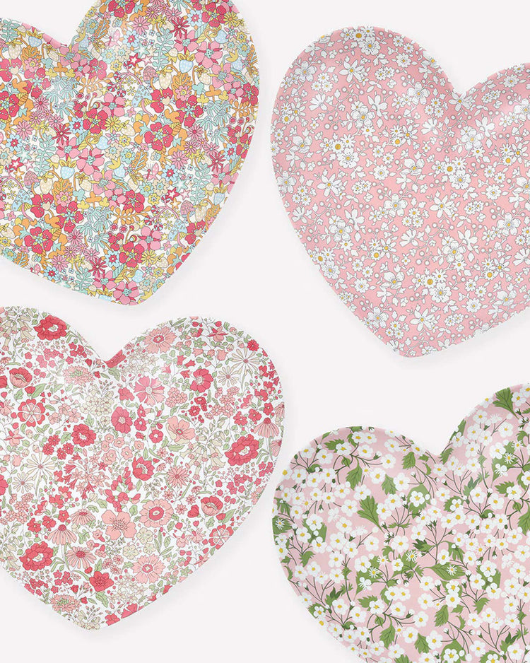 meri meri meri meri x liberty mixed set reusable heart plates party Little