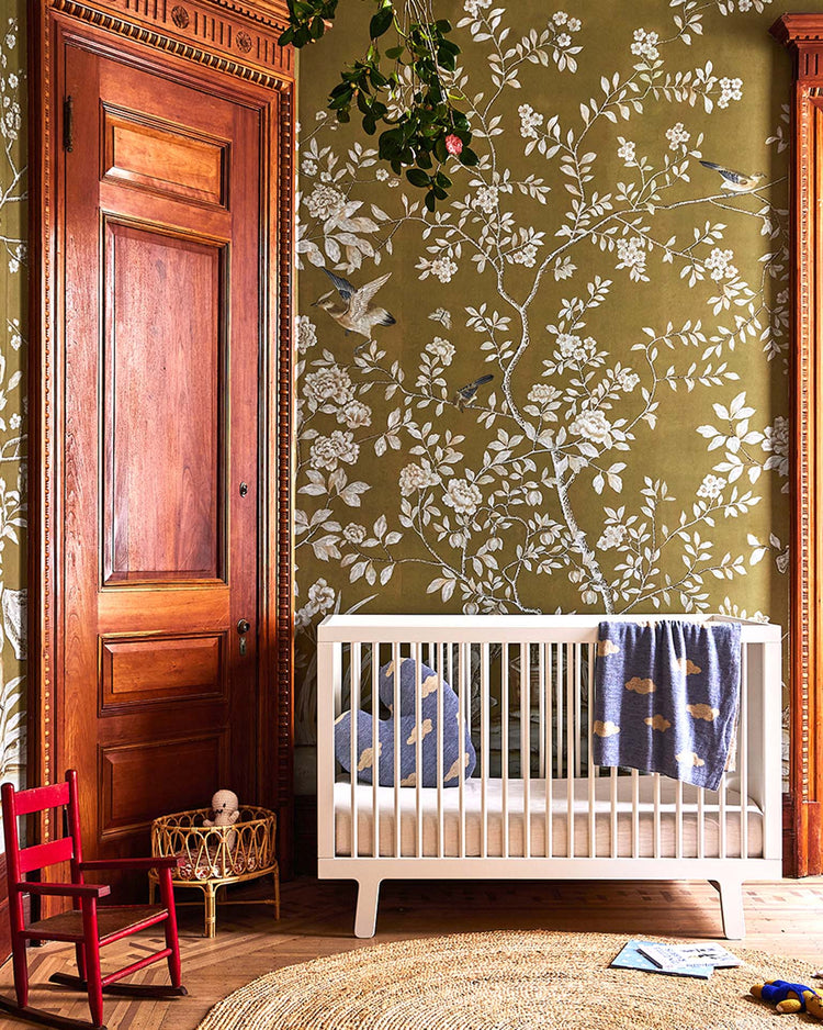 oeuf sparrow crib in white room Little