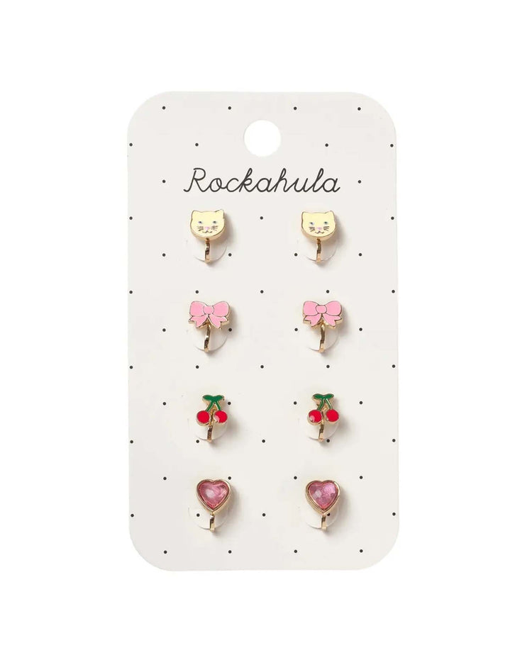 rockahula kids cute kitten clip-on earrings accessories Little