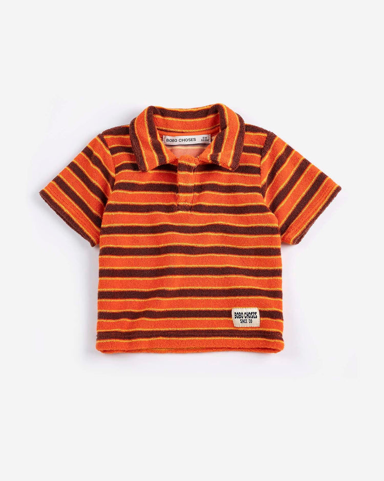 bobo choses baby striped brick terry cloth polo baby Little