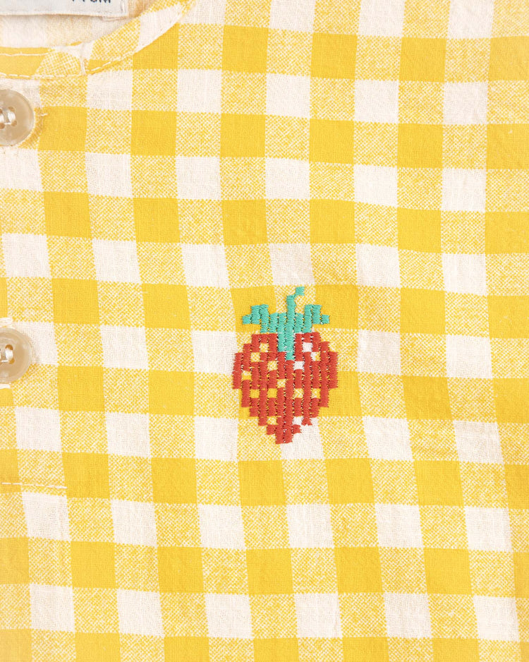 bobo choses pixel strawberry vichy woven blouse baby Little