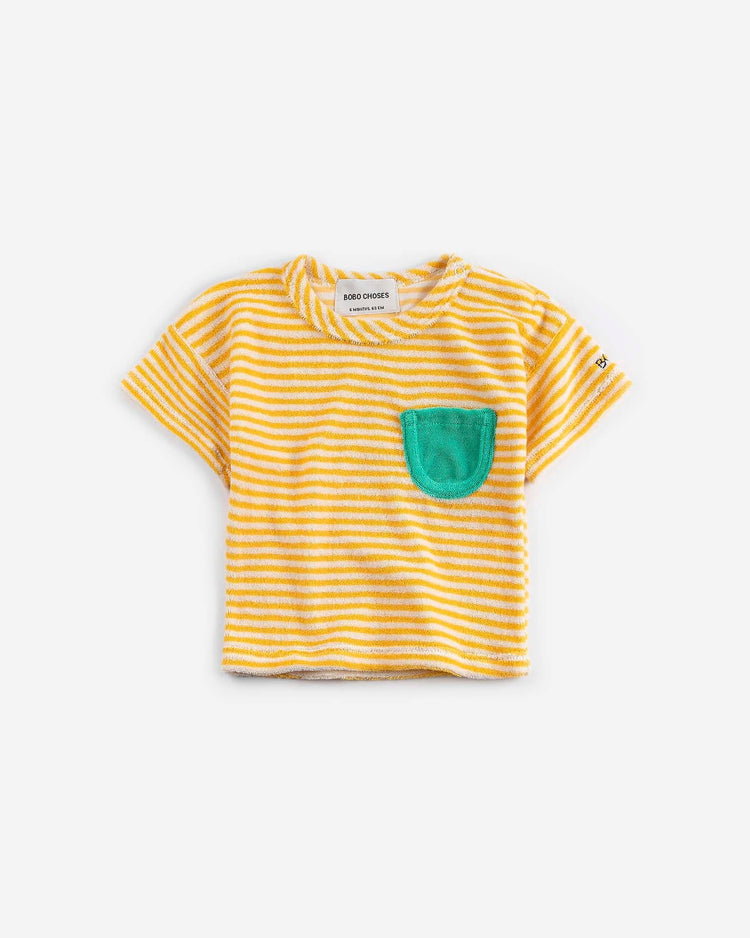bobo choses yellow stripes terry cloth tshirt baby Little
