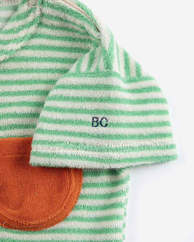 bobo choses green stripes terry cloth t-shirt baby Little