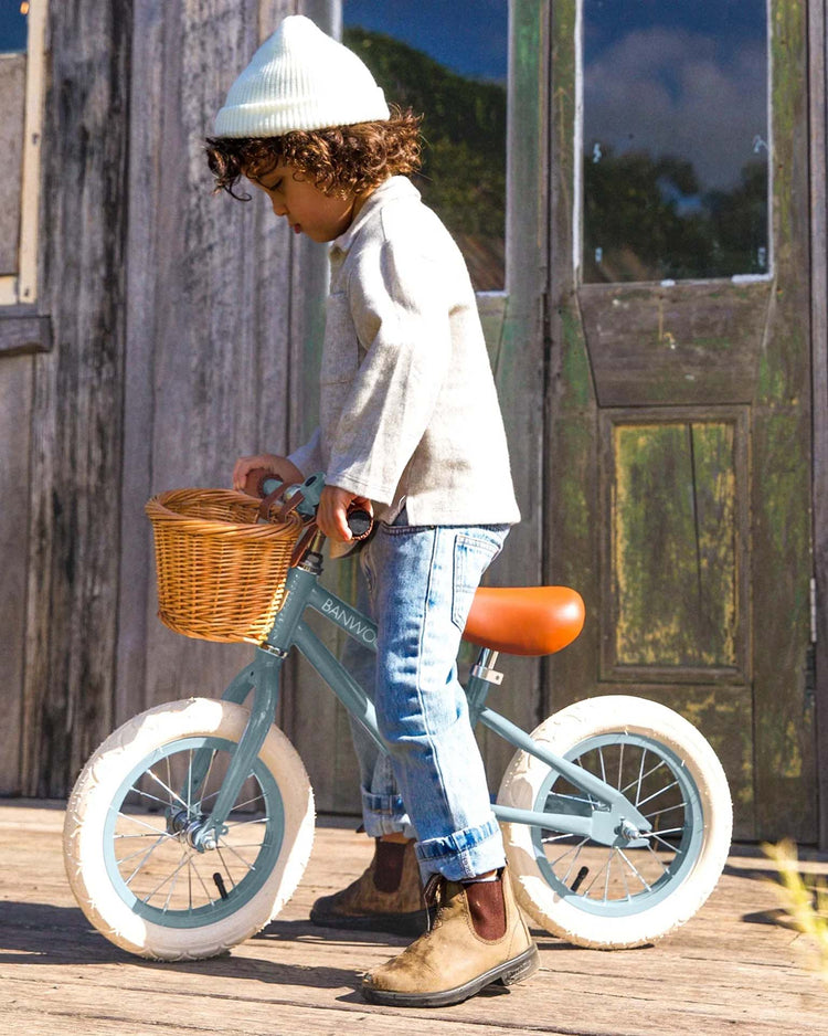 balance bike in teal