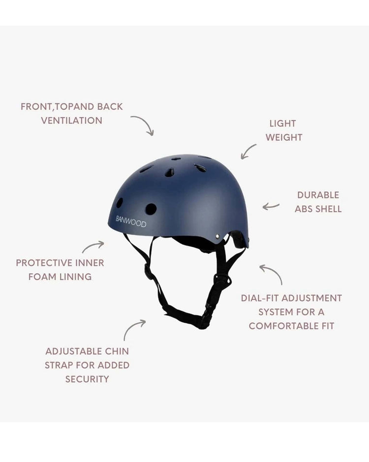 banwood kids helmet in matte navy play Little