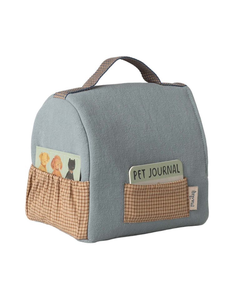 maileg pet carrier - dusty blue play Little