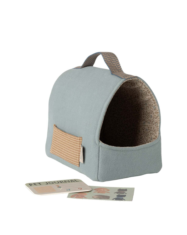 maileg pet carrier - dusty blue play Little
