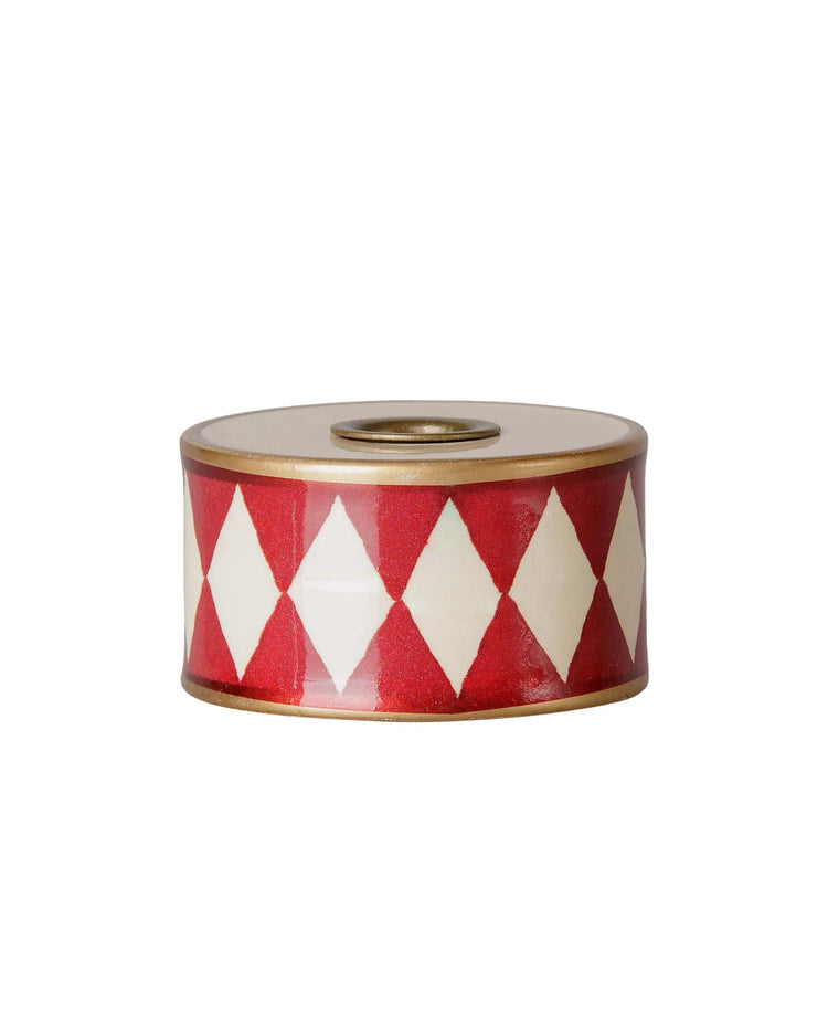 maileg candle holder, drum - off white/red play Little
