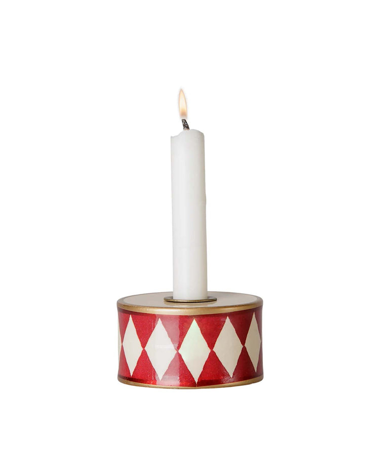 maileg candle holder, drum - off white/red play Little