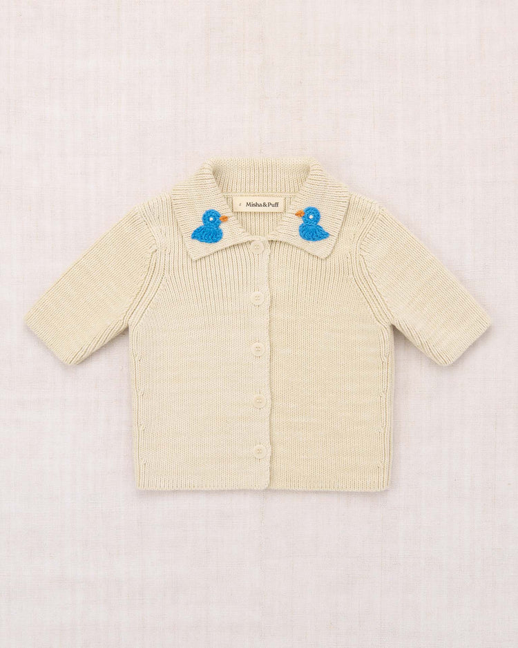 misha + puff duckling cafe cardigan in marzipan kids Little