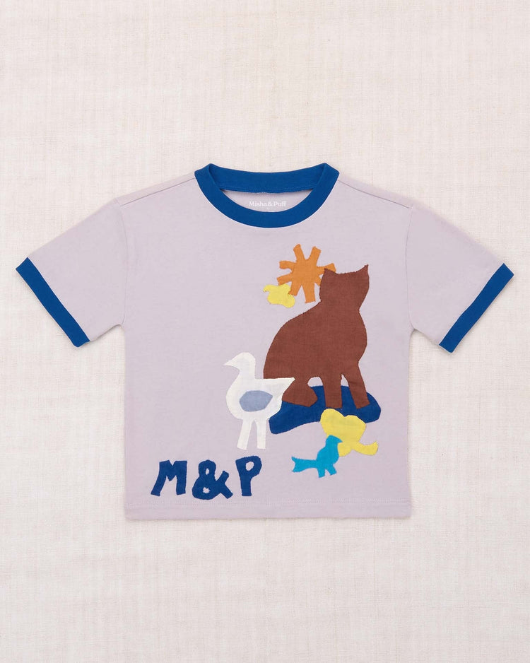 misha + puff farm applique tee in mist kids Little
