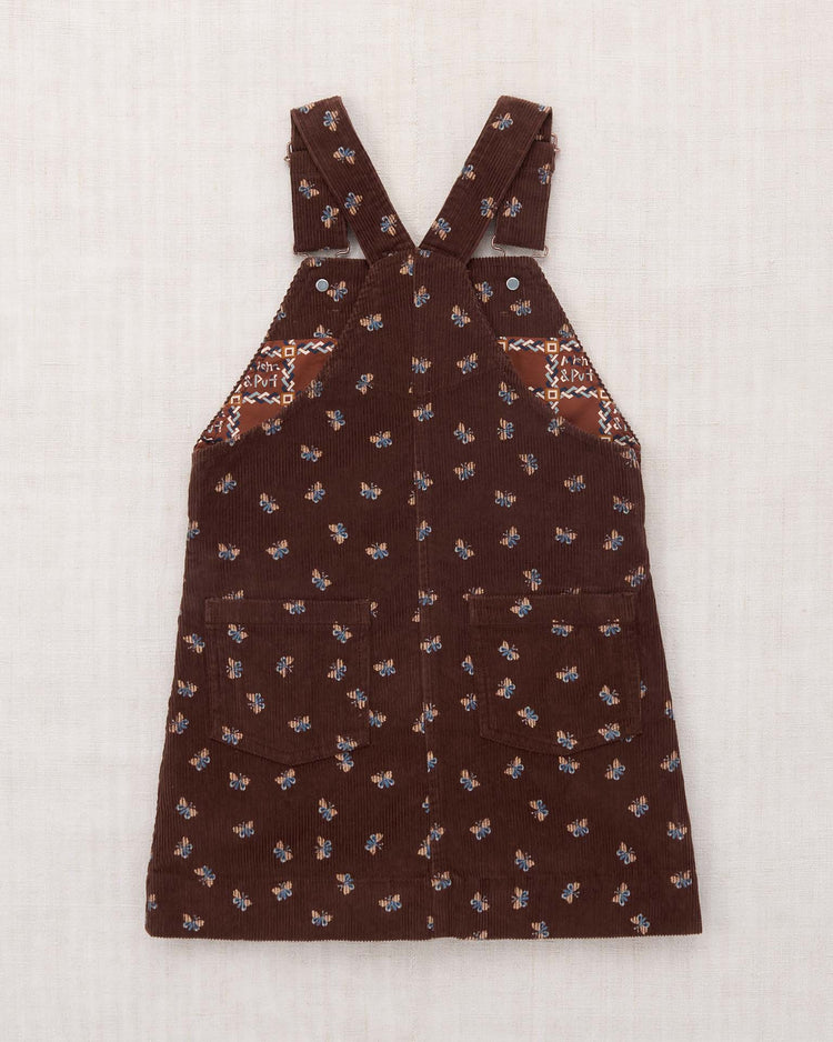 corduroy jumper dress in dark roast mariposa