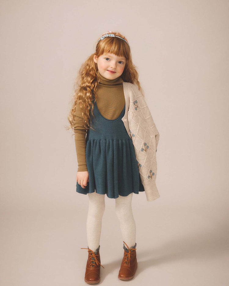 Little soor ploom kids sage pinafore in bottle