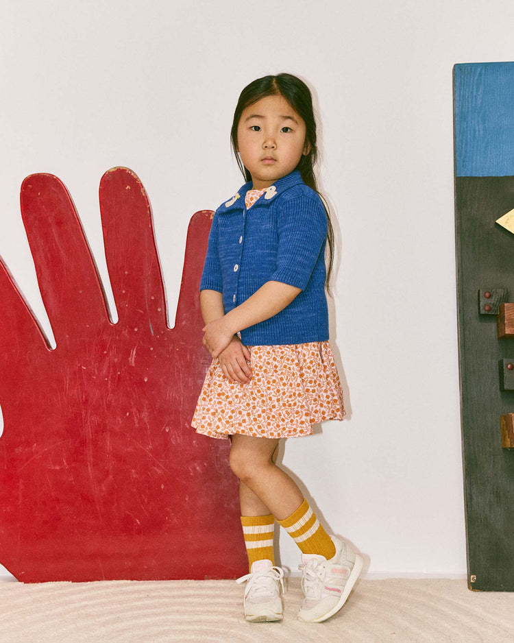 misha + puff duckling cafe cardigan in blue ribbon kids Little