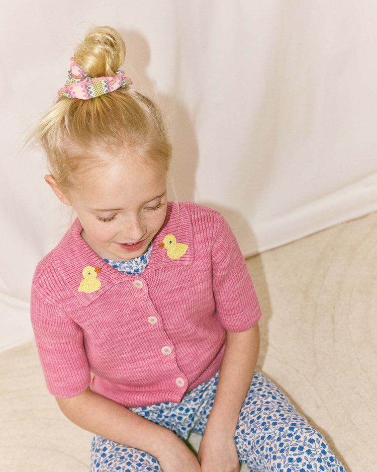misha + puff duckling cafe cardigan in azalea kids Little