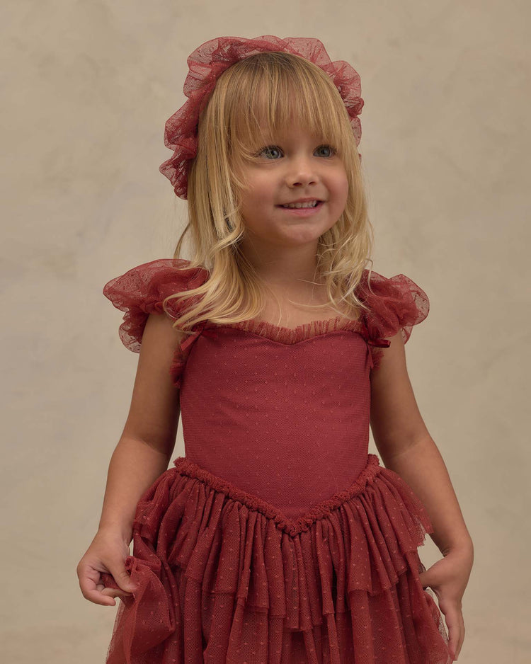 noralee gathered headband in ruby accessories Little