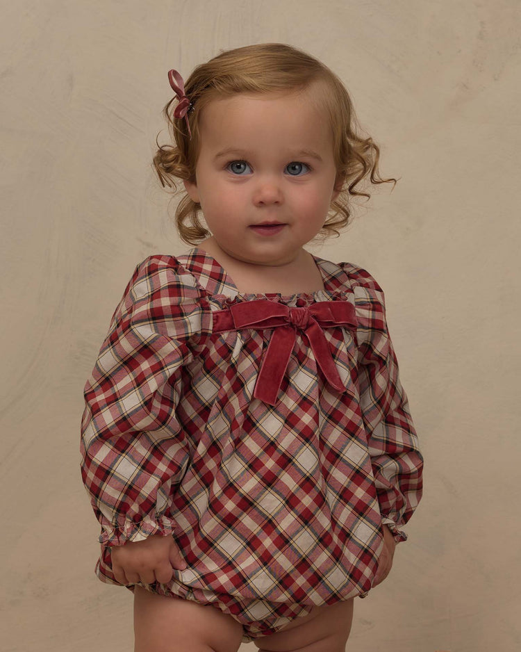noralee annette romper in holiday tartan baby Little