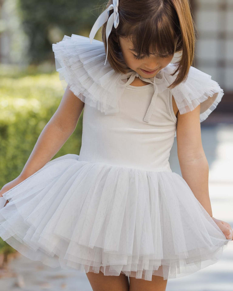 noralee ruffle tulle collar in mist accessories Little