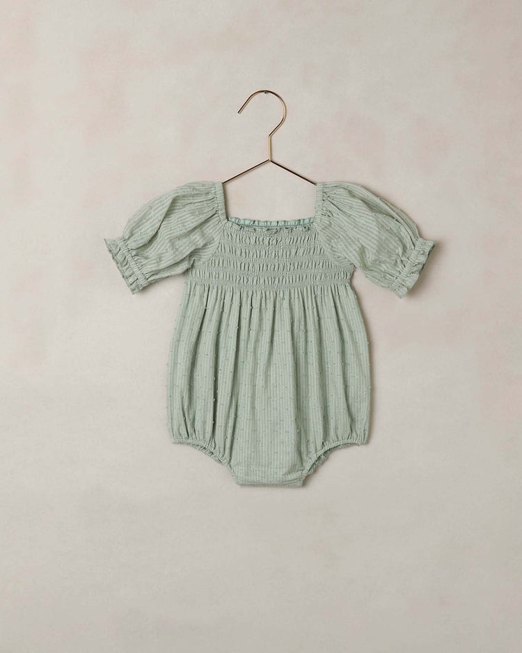 noralee hazel romper in eucalyptus baby Little