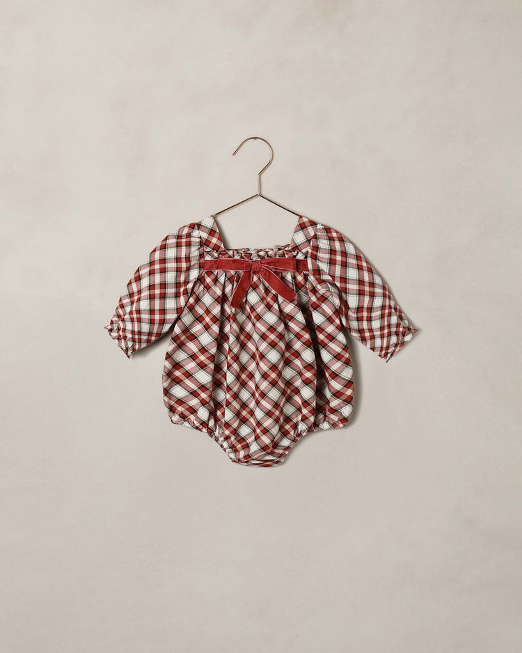 noralee annette romper in holiday tartan baby Little