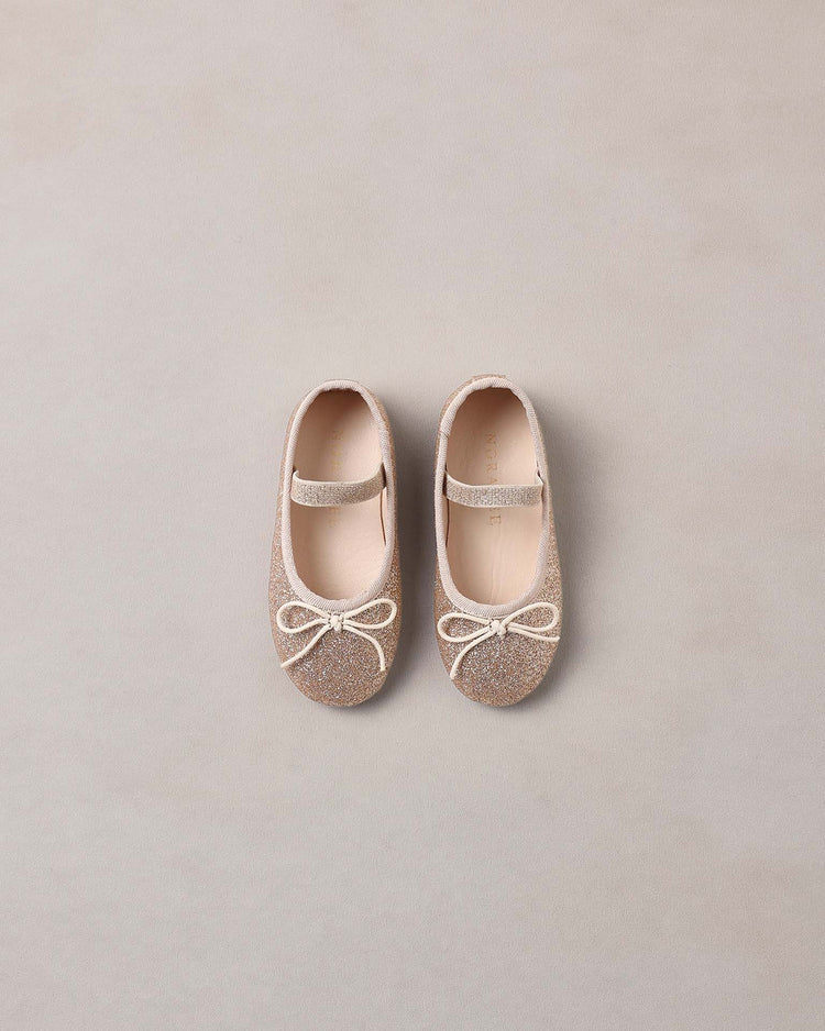 ballet flats in rose gold shimmer
