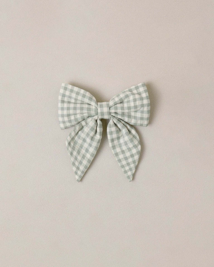 noralee norah bow in eucalyptus check accessories Little