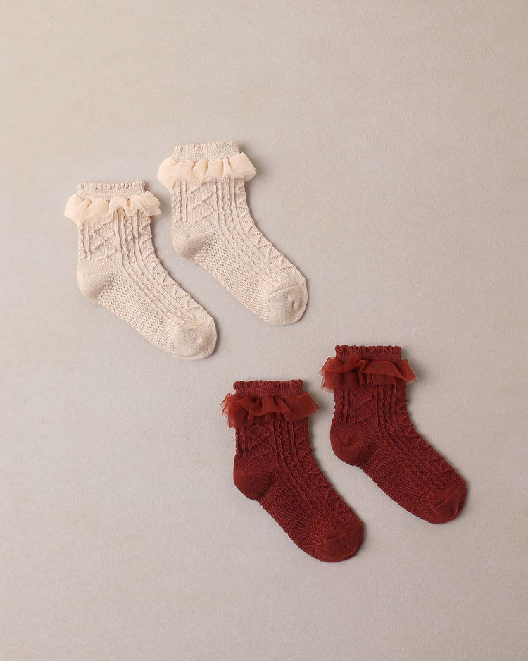 noralee ruffle socks in pearl + ruby kids Little
