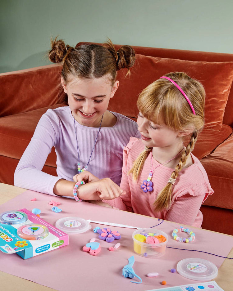 ooly creatibles air dry clay jewelry kit in blissful blooms play Little