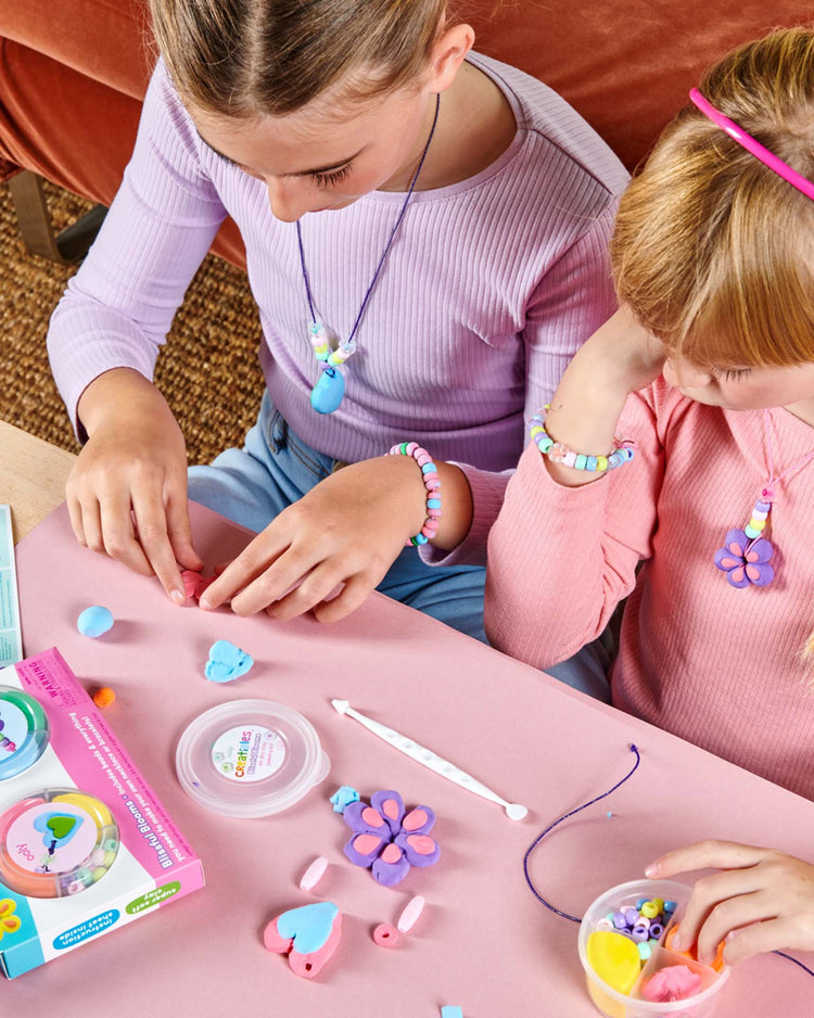 ooly creatibles air dry clay jewelry kit in blissful blooms play Little