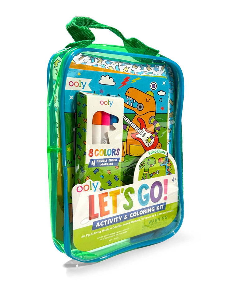 ooly let's go! activity & coloring kit in robo dinos play Little