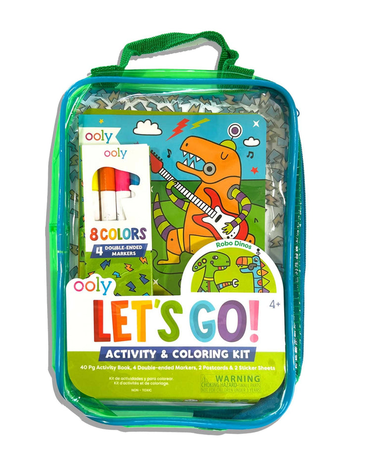 ooly let's go! activity & coloring kit in robo dinos play Little