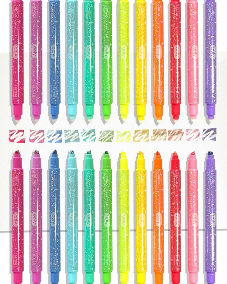 ooly make no mistake! glittery erasable markers play Little