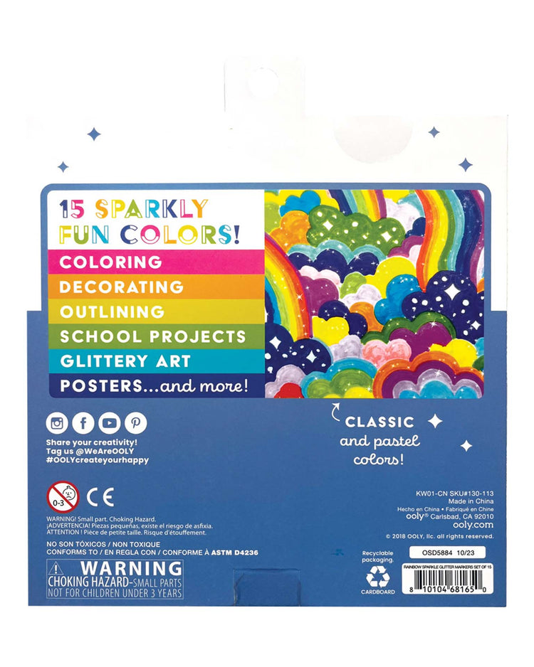 ooly rainbow sparkle glitter markers play Little
