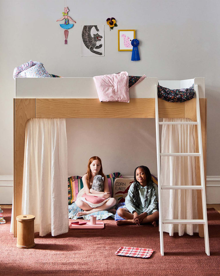 oeuf perch full loft bed in birch room Little