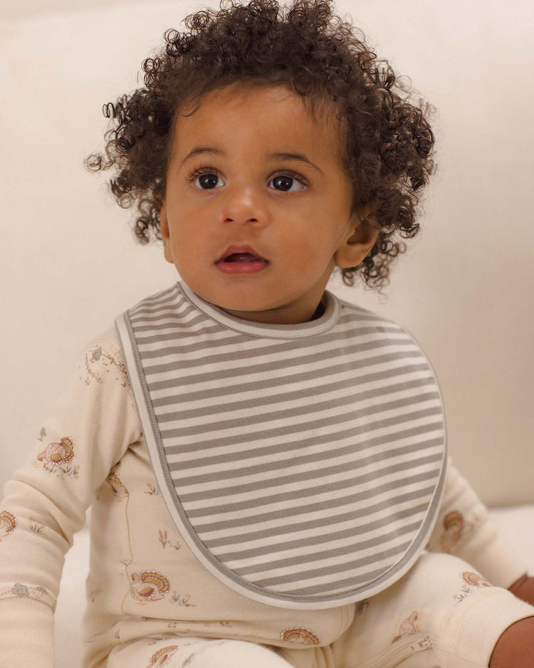 quincy mae jersey snap bibs in laurel stripe + turkey accessories Little