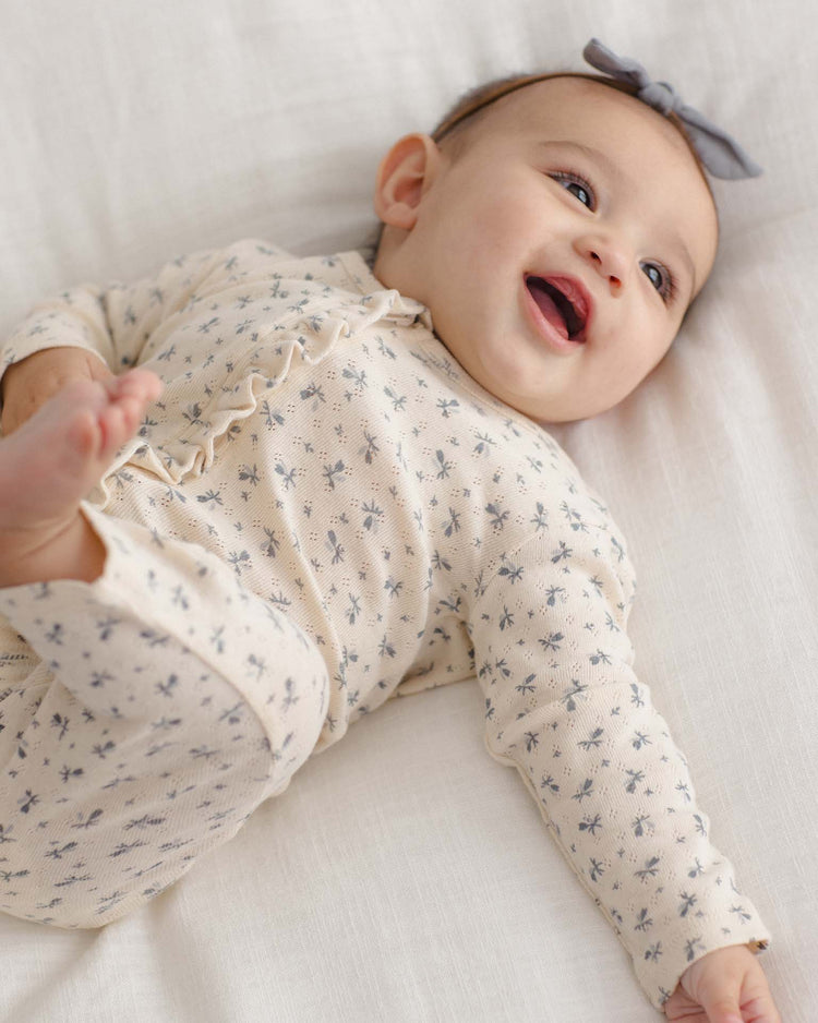 quincy mae ruffle jumpsuit in blue ditsy baby Little