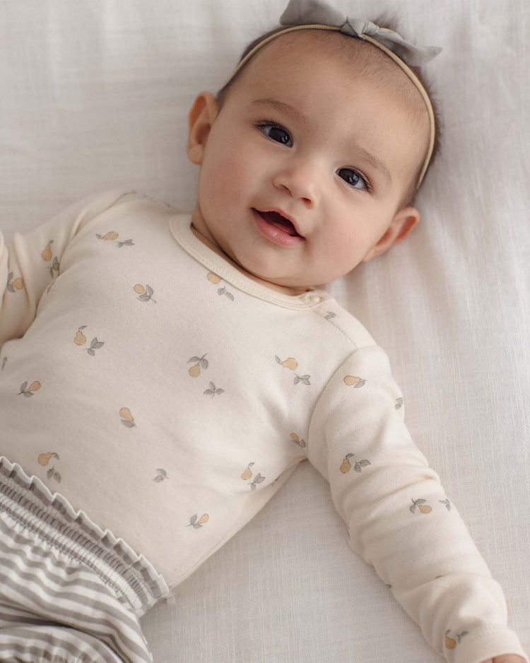 quincy mae jersey bodysuits in pears + laurel stripe baby Little