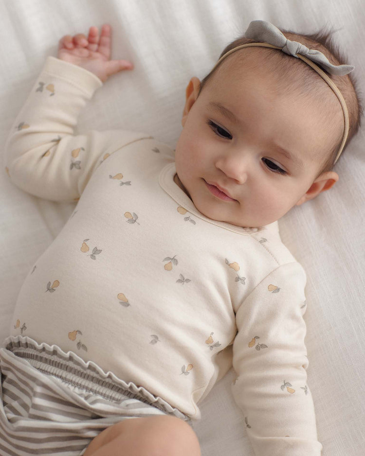 quincy mae jersey bodysuits in pears + laurel stripe baby Little