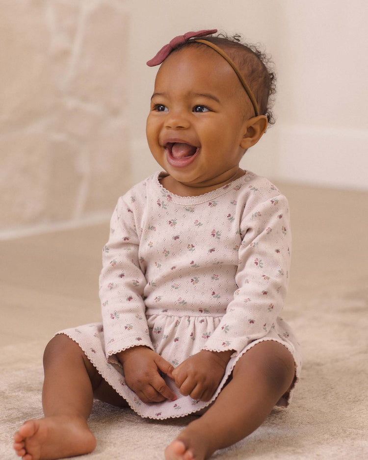 quincy mae pointelle skirted bodysuit in heart ditsy baby Little