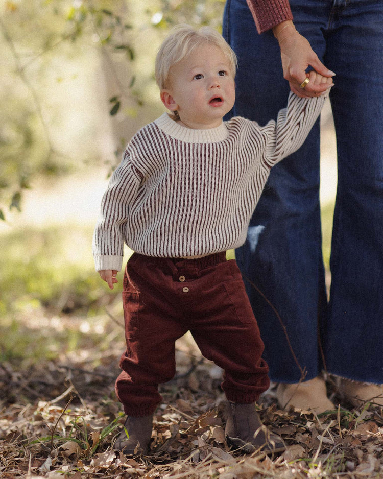 quincy mae relaxed knit sweater in black cherry stripe baby Little