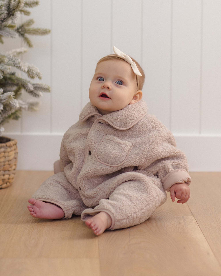 shearling jumpsuit in rose water