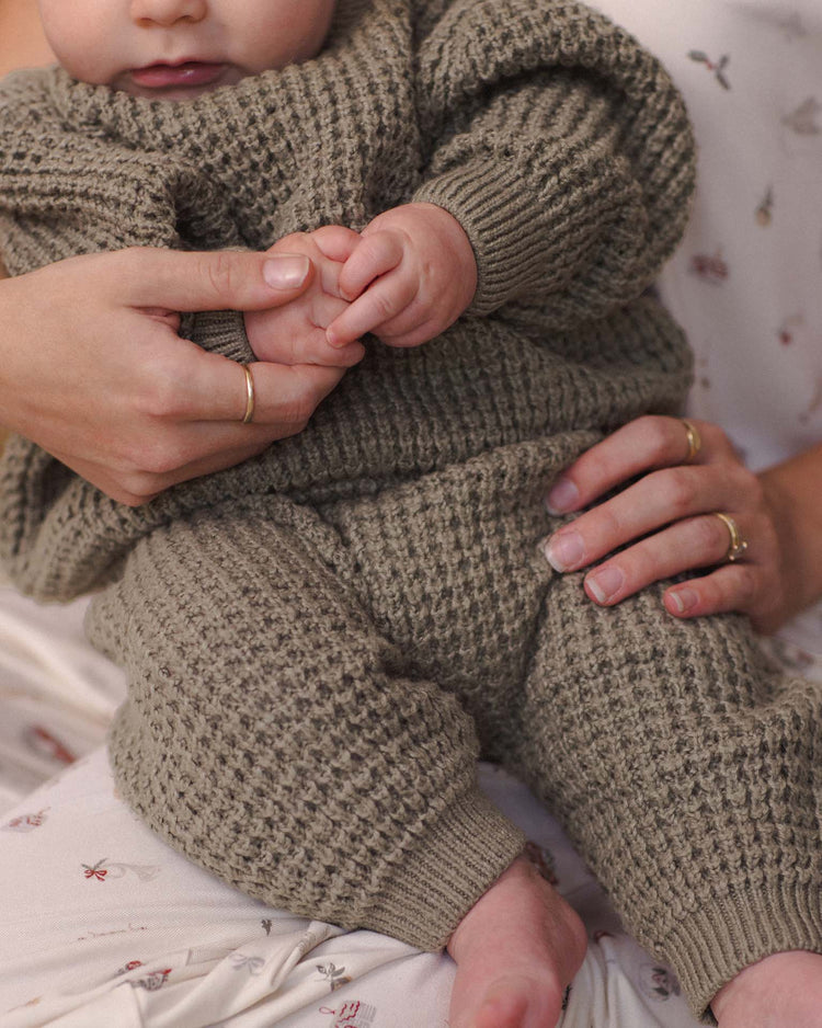 chunky knit sweater in spruce