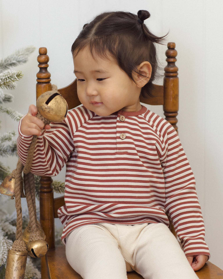 henley knit top in candy stripe