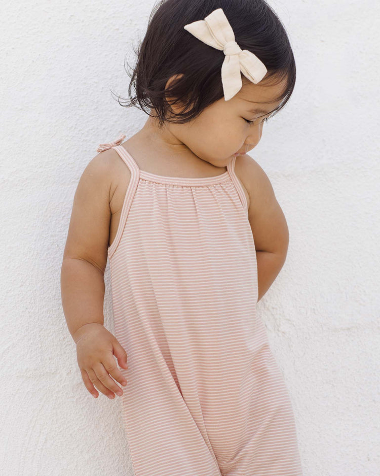 quincy mae smocked jumpsuit in melon micro stripe baby Little