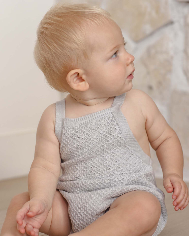 quincy mae caleb knit shortall in heathered sky baby Little